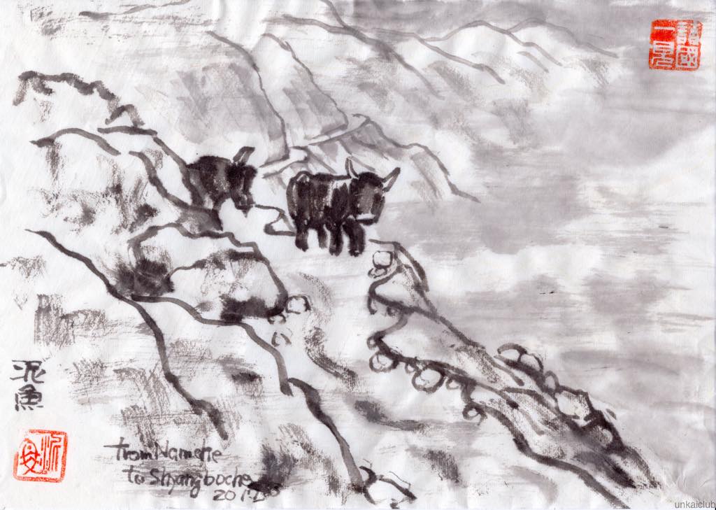 高山病爺さんがエベレスト街道を通ってエベレストを見に行くの記－２６、シャンボチェの丘