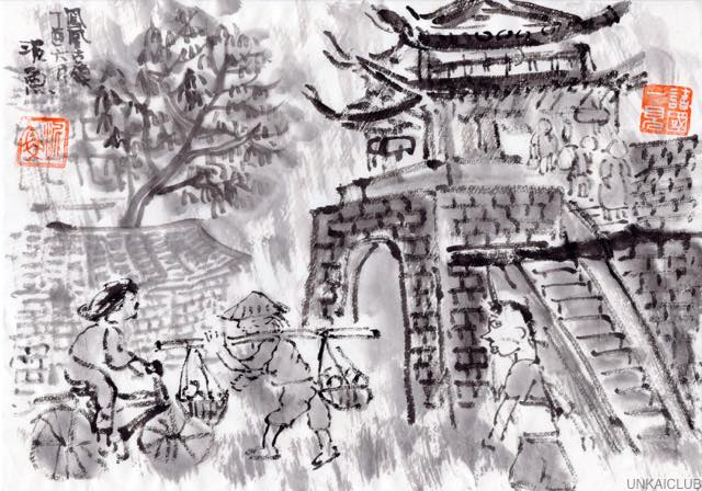 中国、湖南省、貴州省、少数民族の旅－１６、鳳凰古城、雨の老街。