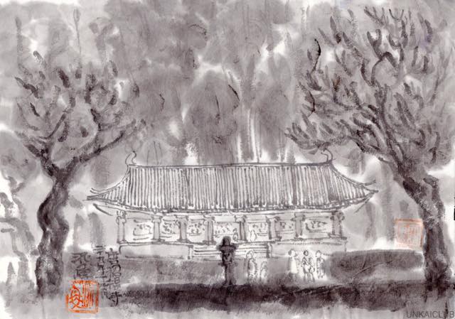 時々、奈良遊、西ノ京へスケッチにいく－４、唐招提寺の中に入る。