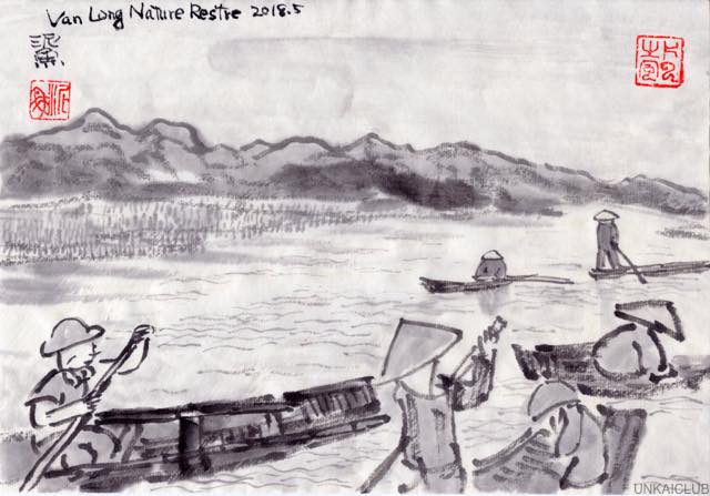 ベトナム、ハノイ、マイチャウ、モクチャウ高原の旅−０９、ヴァンロンで手漕ぎ舟に乗る。