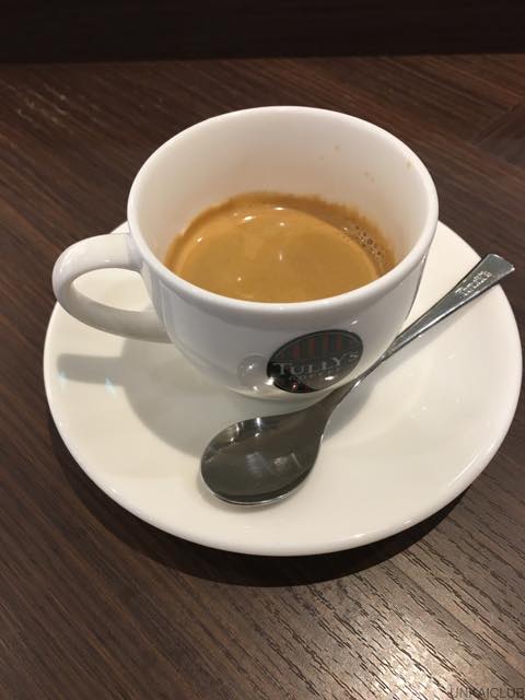 和歌山市、和歌山駅中、タリーズコーヒー 和歌山MIO店 （TULLY’S COFFEE）でエスプレッソ。