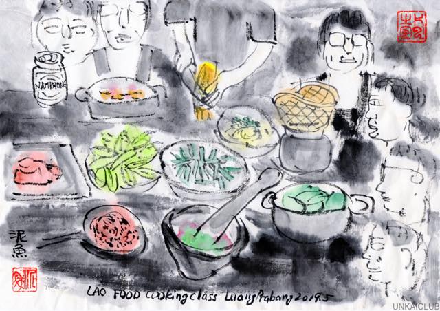 ルアンパバーン、ビエンチャン、バンコクの旅−２８、ソークミーサイでラオス料理教室。