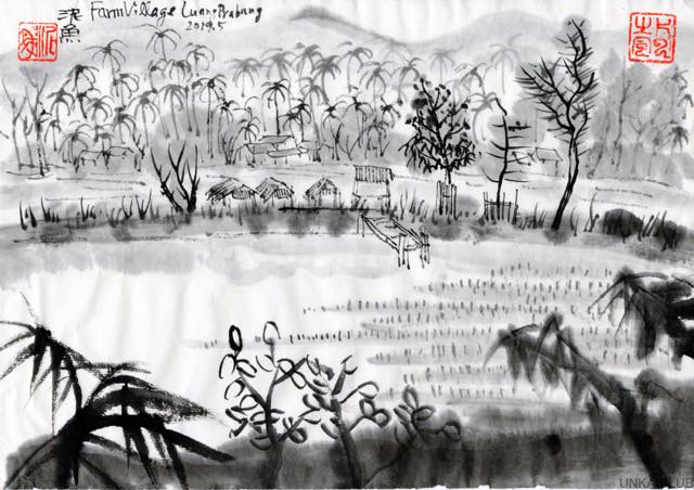 ルアンパバーン、ビエンチャン、バンコクの旅−５０、池のある村に池がない。