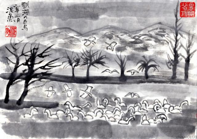 雪の新潟紀行、北越秋山郷を尋ねる旅ー３８、白鳥が瓢湖に少しずつ戻ってきた。