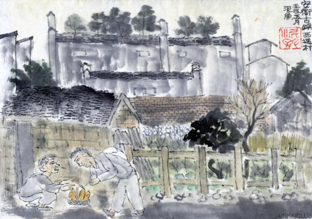 コロナ引き籠り。杭州絵画留学の日々が懐かしい。−１１、いきなり遠足、西逓古鎮でスケッチ。