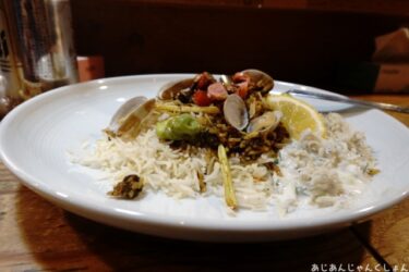大阪、土佐堀の「さぼてん食堂」でアサリビリヤニをいただく。